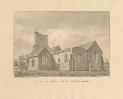 Buckinghamshire - Chenies Church: seepiapiirustus, 1824 tekijältä John Buckler