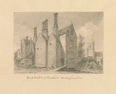 Buckinghamshire - Chenies Hall: seepiapiirustus tekijältä John Buckler