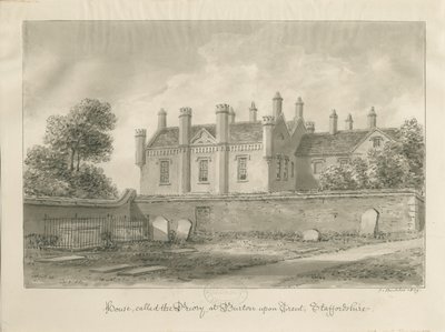 Burton-upon-Trent - Priory House: seepiapiirros tekijältä John Buckler