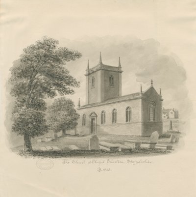 Chapel Chorlton Church: seepiapiirros tekijältä John Buckler