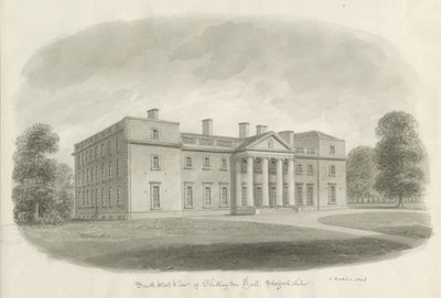 Chillington Hall: seepiapiirustus tekijältä John Buckler