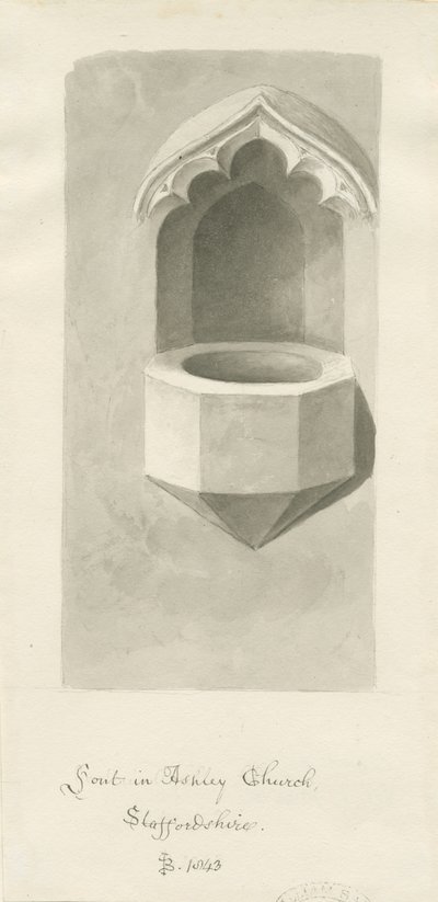 Fontti Ashley Churchissa: seepiapiirros, 1843 tekijältä John Buckler