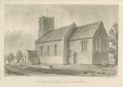 Gayton Church: seepiapiirros, 1841 tekijältä John Buckler