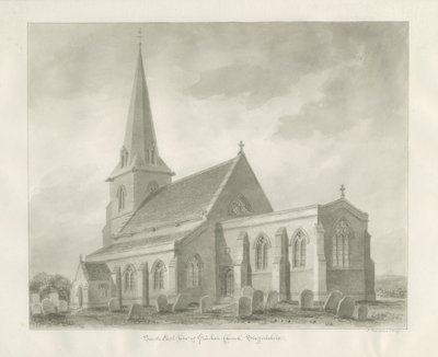 Grindon Church: seepiapiirustus tekijältä John Buckler