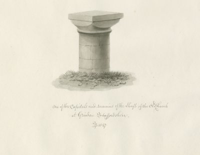 Grindon Church: seepiapiirustus tekijältä John Buckler