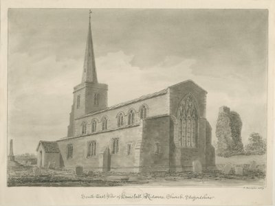 Hamstall Ridware Church: seepiapiirros tekijältä John Buckler