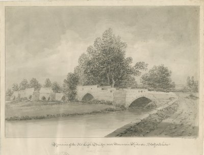 Handsacre - Old High Bridge: seepiapiirros, 1839 tekijältä John Buckler
