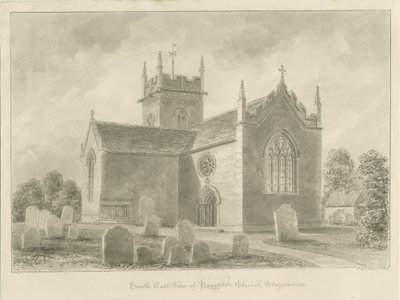 Haughton Church: seepiapesupiirustus, 1842 tekijältä John Buckler