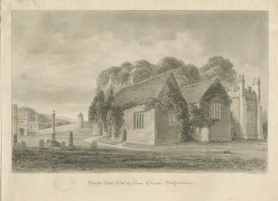Ilam Church: seepiapiirustus, 1839 tekijältä John Buckler