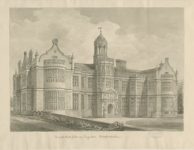 Ingestre Hall: seepiapiirustus tekijältä John Buckler