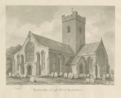 Leigh Church: seepiapiirustus tekijältä John Buckler