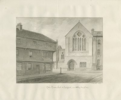 Lichfield - Guildhall: seepiapiirustus tekijältä John Buckler