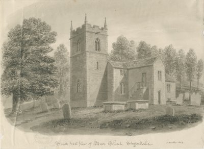 Maer Church: seepiapesupiirustus tekijältä John Buckler
