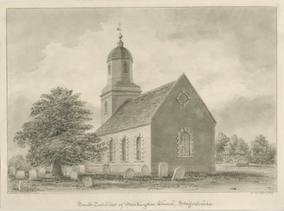 Marchington Church: seepiapiirustus tekijältä John Buckler