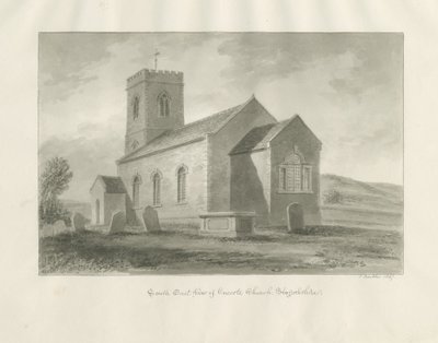 Onecote Church: seepiapesupiirustus, 1847 tekijältä John Buckler
