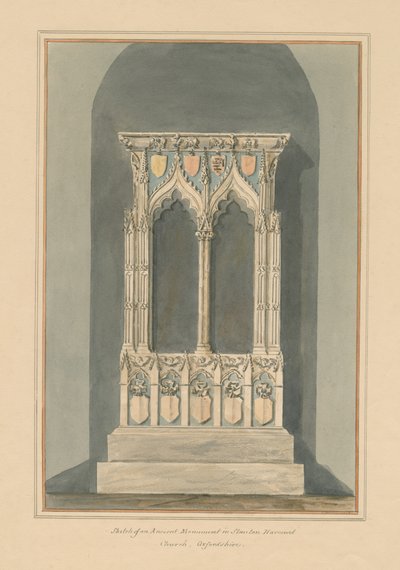 Oxfordshire - Stanton Harcourt -kirkko - Monumentti, 1803 tekijältä John Buckler