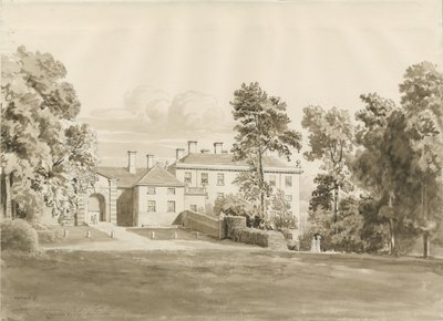 Patshullin talo: seepiapesupiirros, elokuu 1820 (piirros) (piirros) tekijältä John Buckler