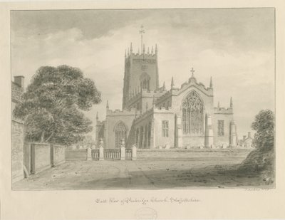 Penkridge Church: seepiapiirros tekijältä John Buckler