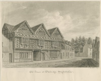 Penkridge Town - Old House: seepiapiirros tekijältä John Buckler