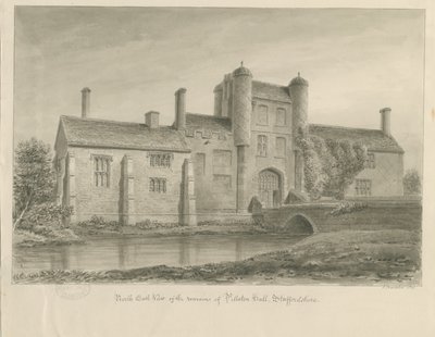 Pillaton Hall: sepia drawing tekijältä John Buckler