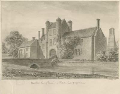 Pillaton Hall: sepia drawing, 1841 tekijältä John Buckler