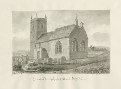 Rushall Church: seepiapiirustus, 1845 tekijältä John Buckler