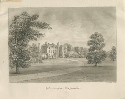 Shenstone Park - Hall: seepiapiirustus tekijältä John Buckler