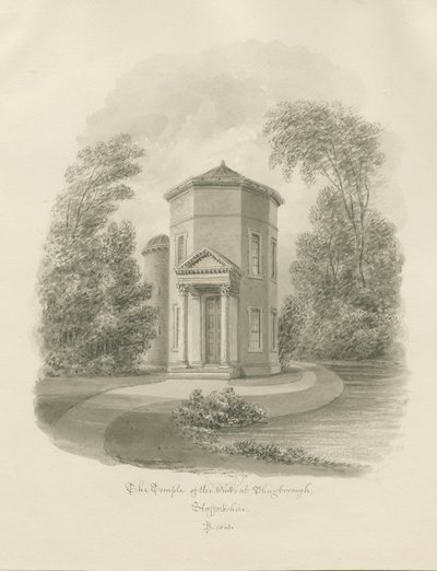 Shugborough - Tuulien temppeli: seepiapiirros, 1843 tekijältä John Buckler