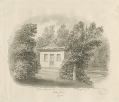 Shugborough - Kiinalainen huone: seepiapesupiirros tekijältä John Buckler