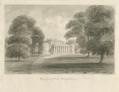 Shugborough Hall: seepiapiirustus tekijältä John Buckler