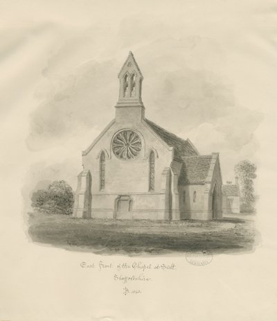 Stafford - Salt Chapel [St. James"]: seepiapiirustus tekijältä John Buckler