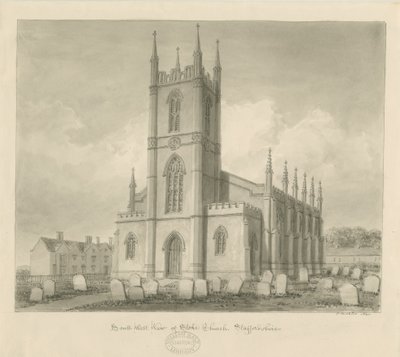 Stoke-upon-Trent Church [Uusi]: seepiapiirustus tekijältä John Buckler
