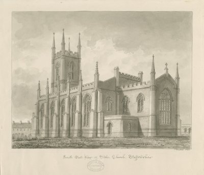 Stoke-upon-Trent Church [Uusi]: seepiapiirustus tekijältä John Buckler