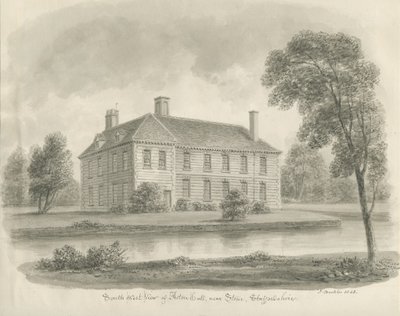 Stone - Aston Hall: seepiapiirustus tekijältä John Buckler