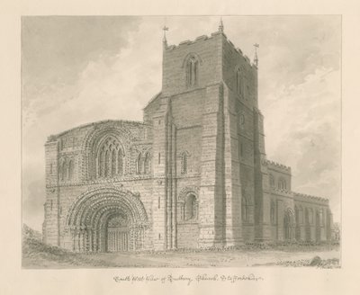 Tutbury Priory Church: seepiapesupiirros tekijältä John Buckler