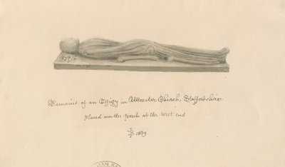 Uttoxeter Church - Effigy: seepiapesupiirros tekijältä John Buckler
