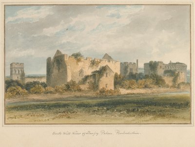 Wales - Pembrokeshire - Llanfey Palace, 1815 tekijältä John Buckler