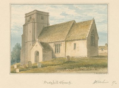 Wiltshire - Sedgehillin kirkko, 1817 tekijältä John Buckler