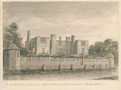 Wolverhampton - The Old Hall: seepiapiirustus, 1837 tekijältä John Buckler