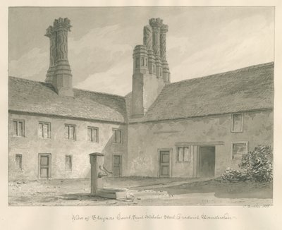 Worcestershire - Droitwich - Staynors Court: seepiapiirros, 1833 tekijältä John Buckler