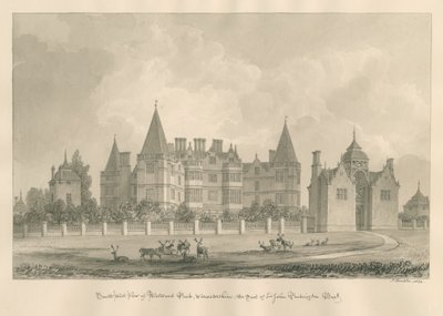 Worcestershire - Westwood Park: seepiapiirustus, 1820 tekijältä John Buckler