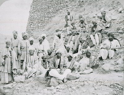 Khyber Chiefs and Khans, Jamrud Fort, North West Frontier, noin 1878 tekijältä John Burke
