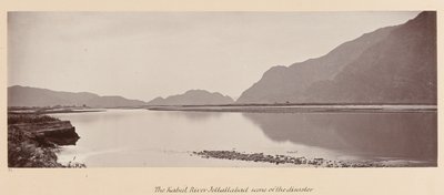 ?Kabul-joki, Jellabad, katastrofipaikka?, 1879 tekijältä John Burke