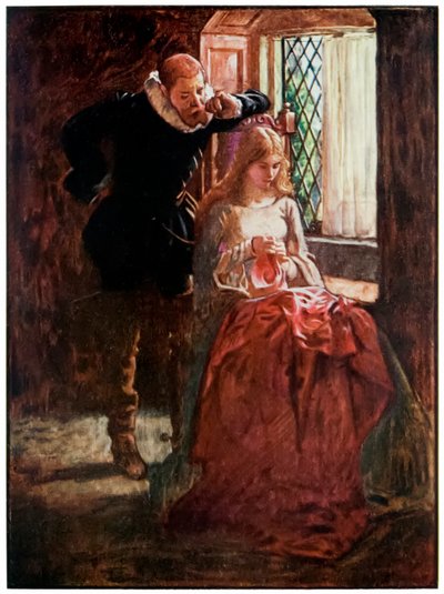 John Bunyanin (1628-1688) herra Brisk ja Mercy elokuvasta The Pilgrims Progress From This World, to What Is To Come. Kuva Byam Shaw (1872-1919), herra Brisk kohtelee Mercyä, kunnes hän löytää hänet. tekijältä John Byam Liston Shaw