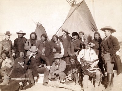 Intian päälliköt ja Yhdysvaltain viranomaiset Pine Ridgessä, 1891 tekijältä John C. H. Grabill