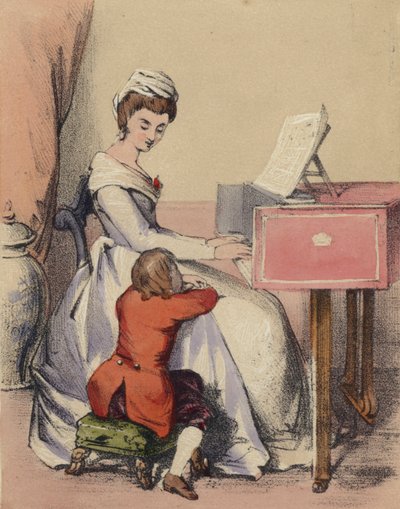 Marie Antoinette laulaa Dauphinille, kuningas Ludvig XVI:n pojalle tekijältä John Callcott Horsley