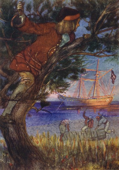 Kuvitus Treasure Islandille tekijältä John Cameron