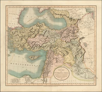John Caryn vuonna 1801 laatima kartta Aasian Turkista. tekijältä John Cary