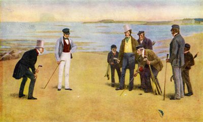 Stymie, nelikko, joka pelaa golfia North Berwickissä tekijältä John Charles (after) Dollman