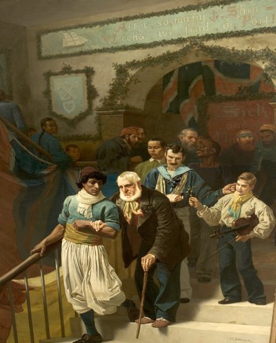 Friends in Adversity, joulupäivä Dreadnought Hospitalissa, Greenwich tekijältä John Charles Dollman